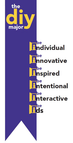 The DIY Major logo: Be individual, Be innovative, Be inspired, Be intentional, Be interactive, Be IDS